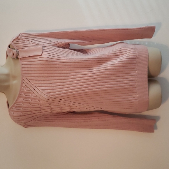 Soft pink sweater size S buts fits like a M. EUC  Cute detail  on the shoulder. - Picture 1 of 6